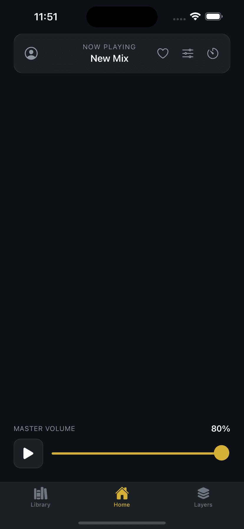 Tinnitus Masking Sounds home screen with pitch explorer and quick-start controls