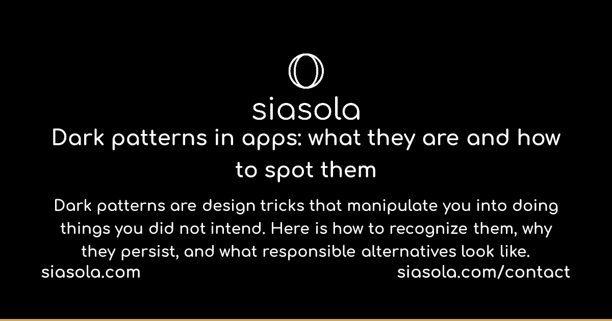 Dark patterns in apps: what they are and how to spot them - Siasola ...